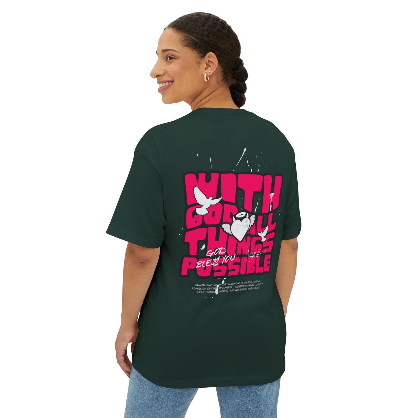 With God! Unisex Oversized Boxy Tee