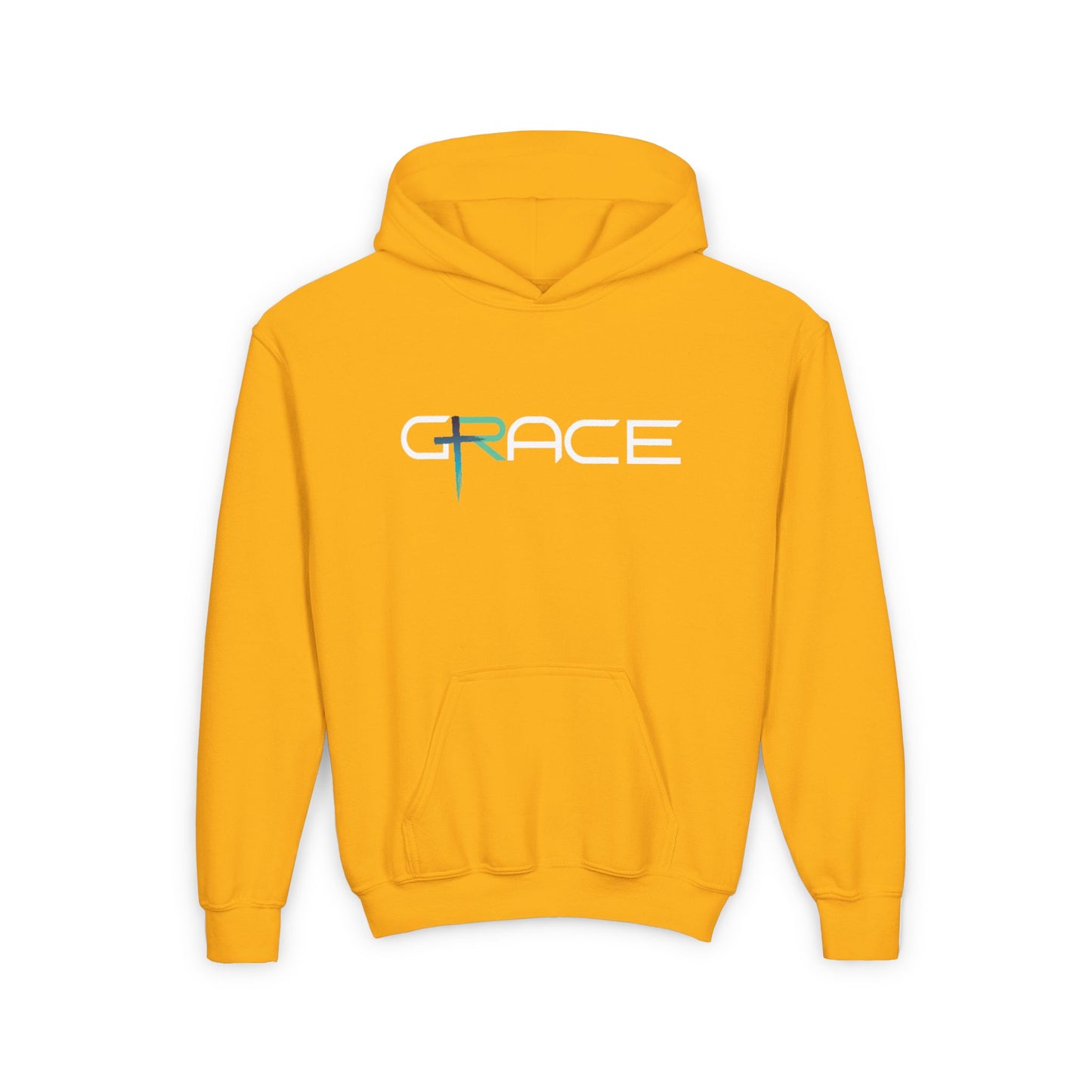 Youth Heavy Blend Hooded Sweatshirt - 'Grace' | Cozy Style, Great for Gifts, Faith Inspired, Everyday Comfort, Teens & Kids
