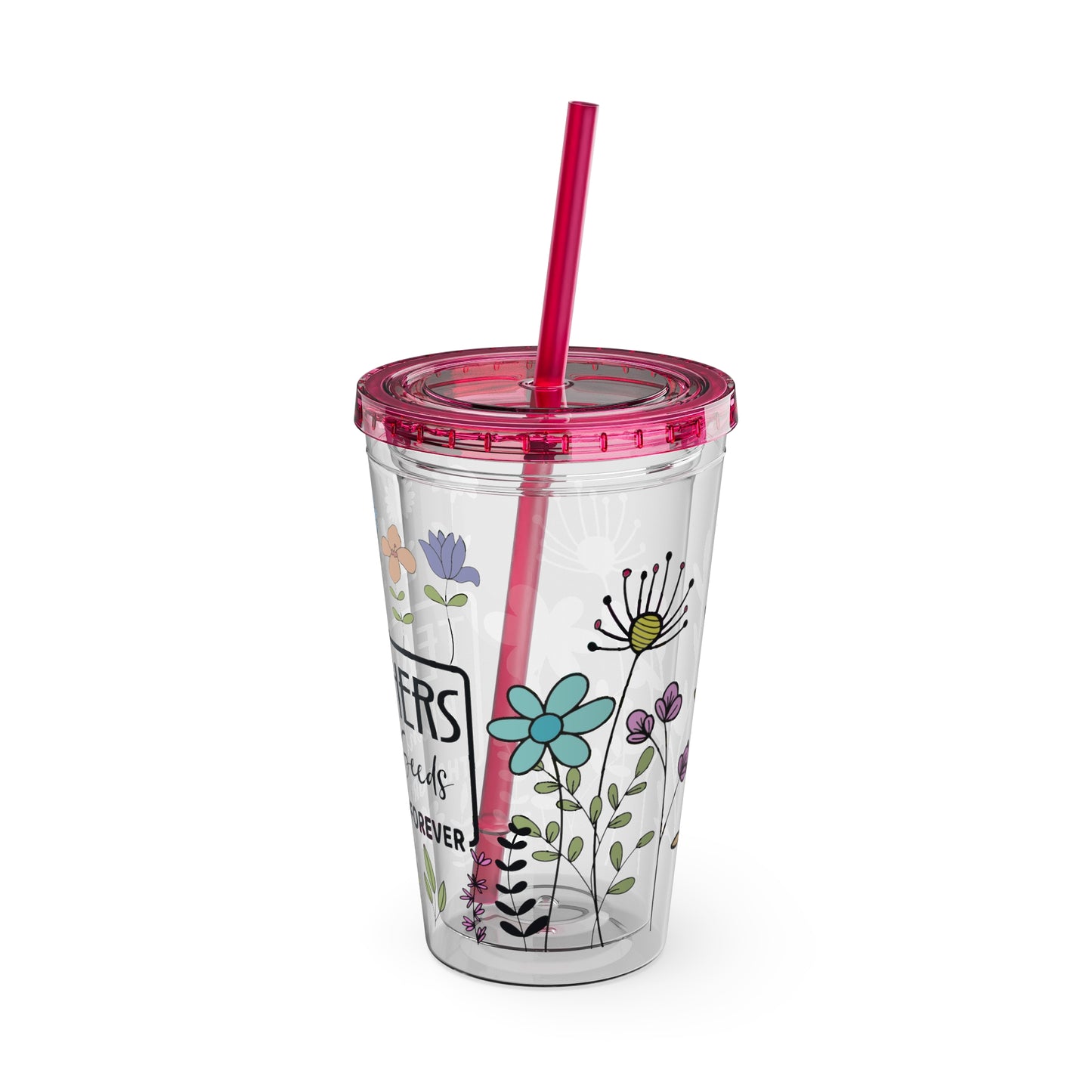 Teacher Plants Seeds Sunsplash Tumbler with Straw, 16oz