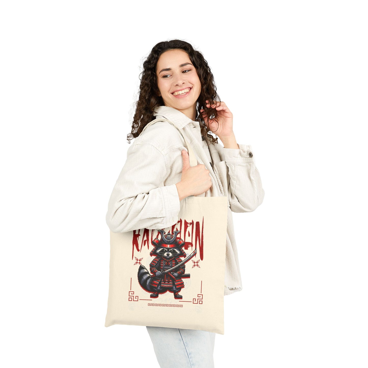 Raccoon Cotton Canvas Tote Bag