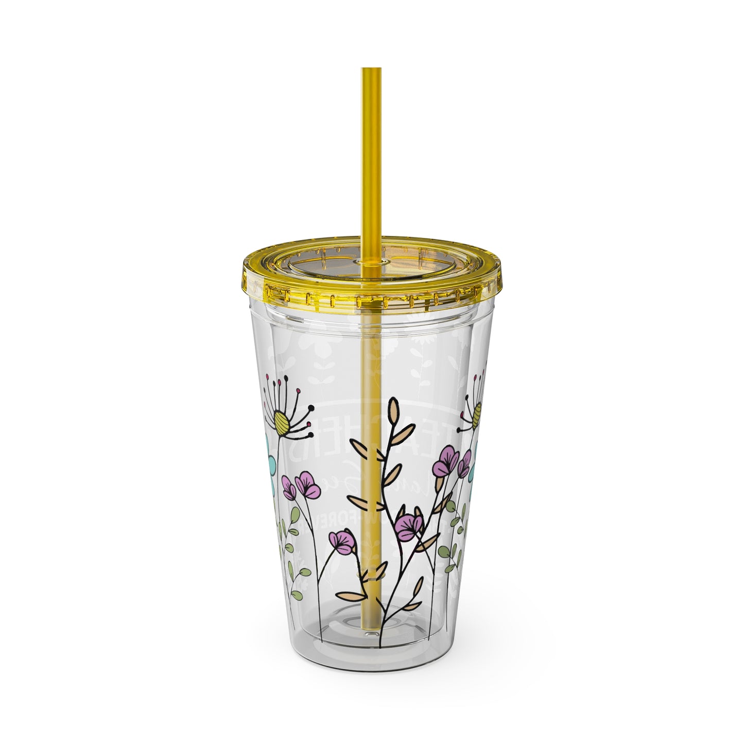 Teacher Plants Seeds Sunsplash Tumbler with Straw, 16oz