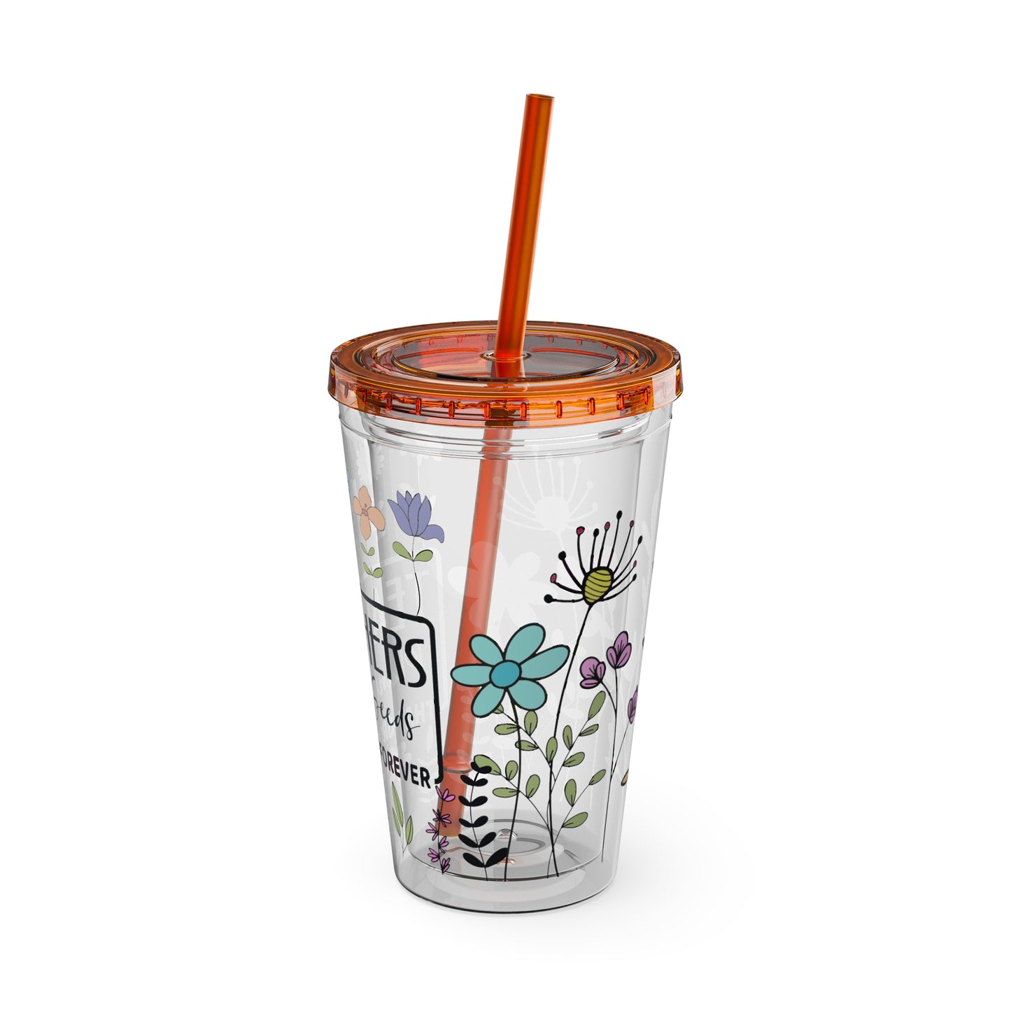 Teacher Plants Seeds Sunsplash Tumbler with Straw, 16oz