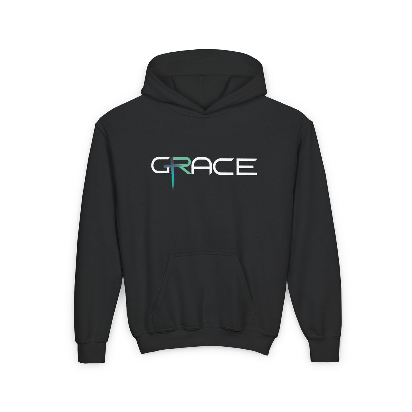 Youth Heavy Blend Hooded Sweatshirt - 'Grace' | Cozy Style, Great for Gifts, Faith Inspired, Everyday Comfort, Teens & Kids