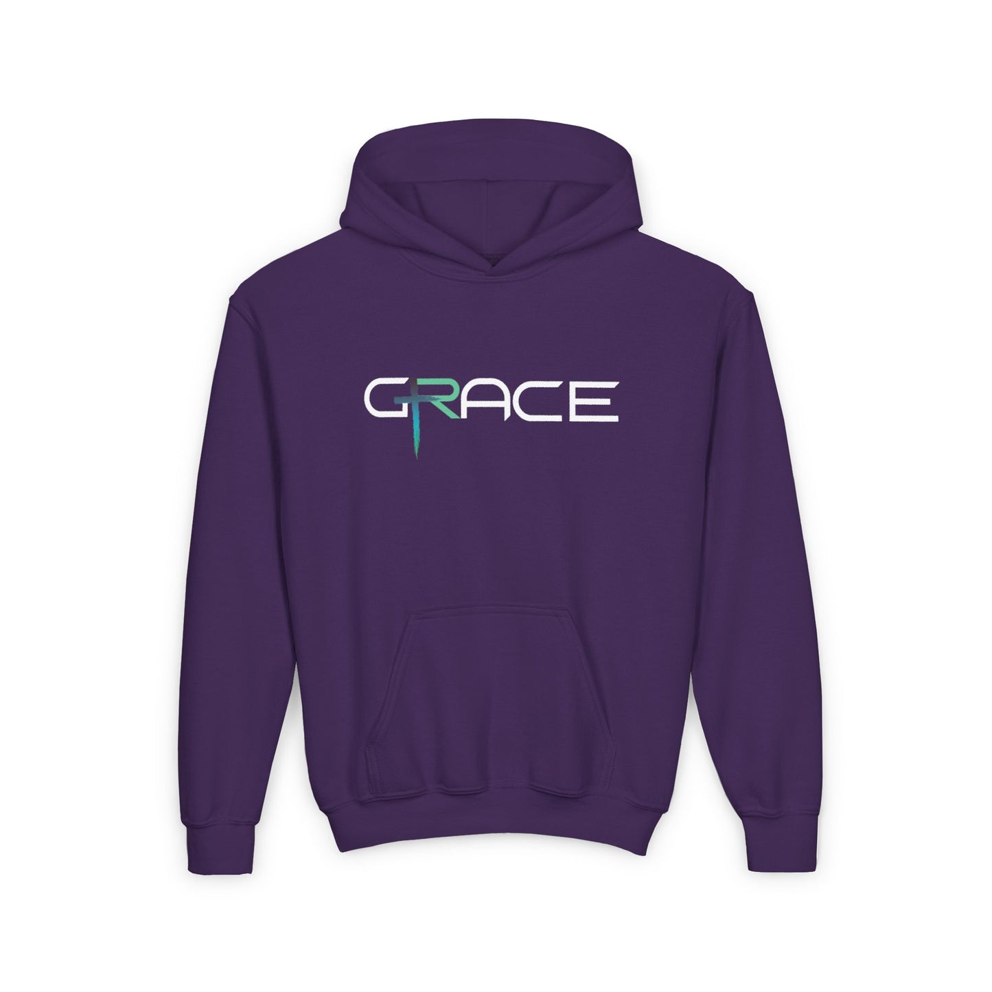 Youth Heavy Blend Hooded Sweatshirt - 'Grace' | Cozy Style, Great for Gifts, Faith Inspired, Everyday Comfort, Teens & Kids