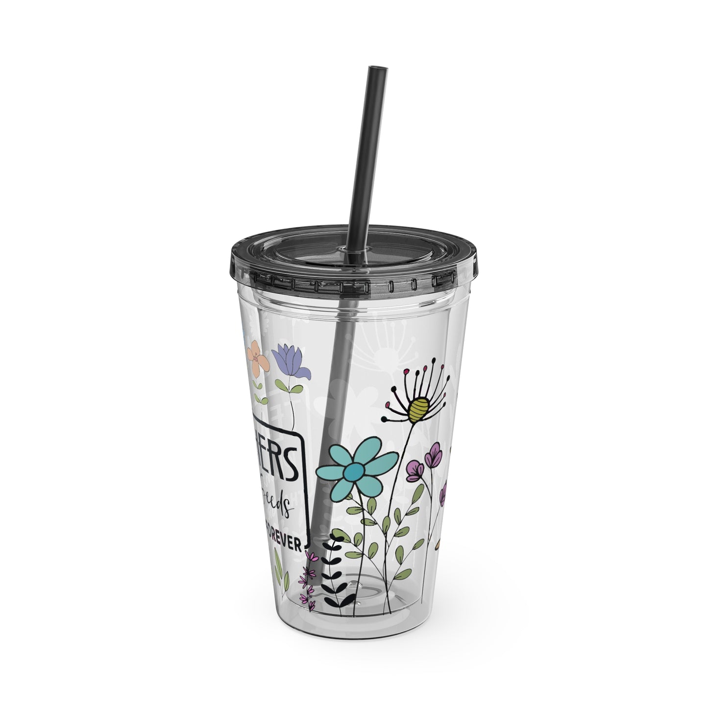 Teacher Plants Seeds Sunsplash Tumbler with Straw, 16oz