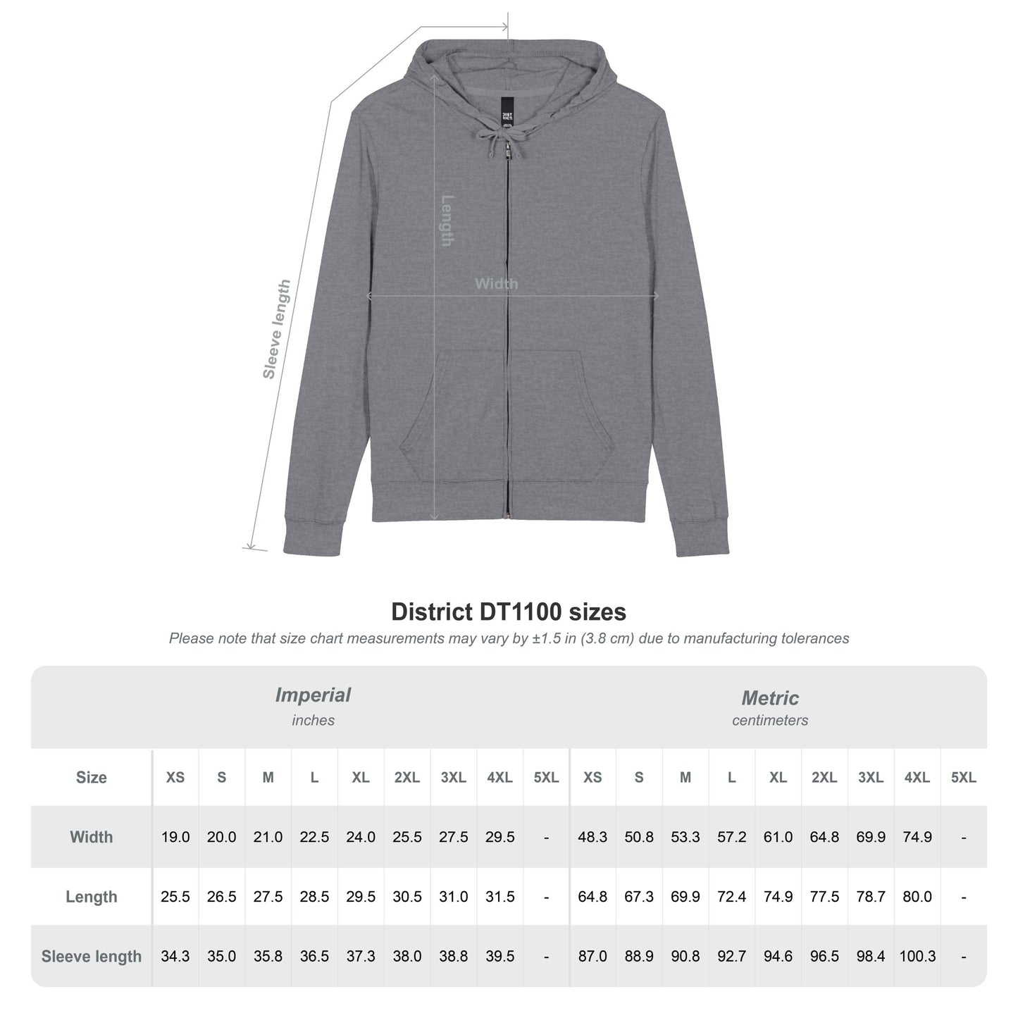 Faith over Fear District® Unisex Jersey Full-Zip Hoodie