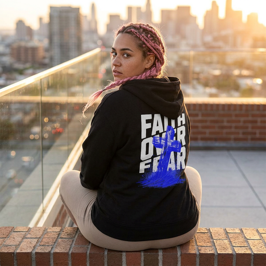 Faith over Fear District® Unisex Jersey Full-Zip Hoodie