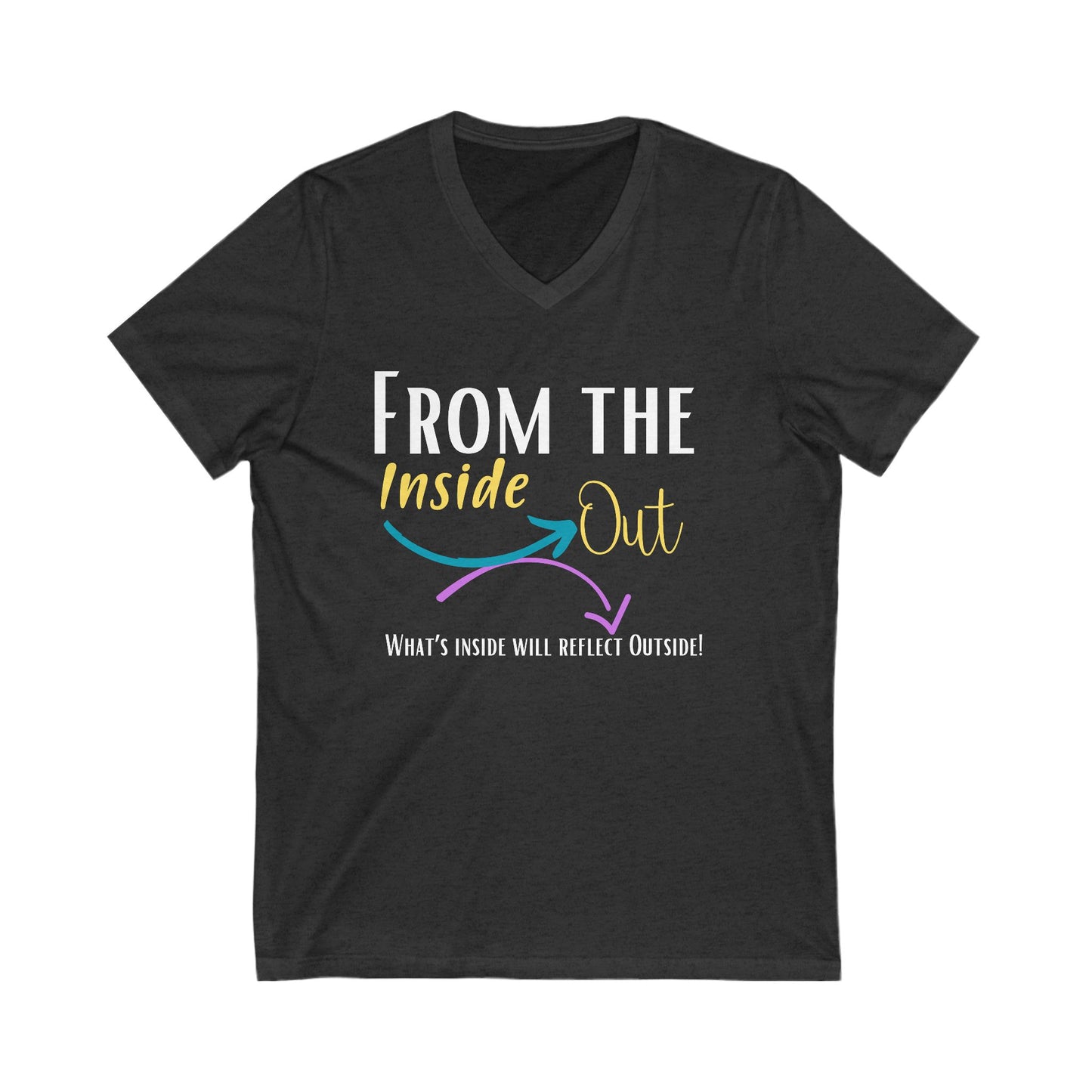 From the inside out Unisex Jersey Short Sleeve V-Neck Tee