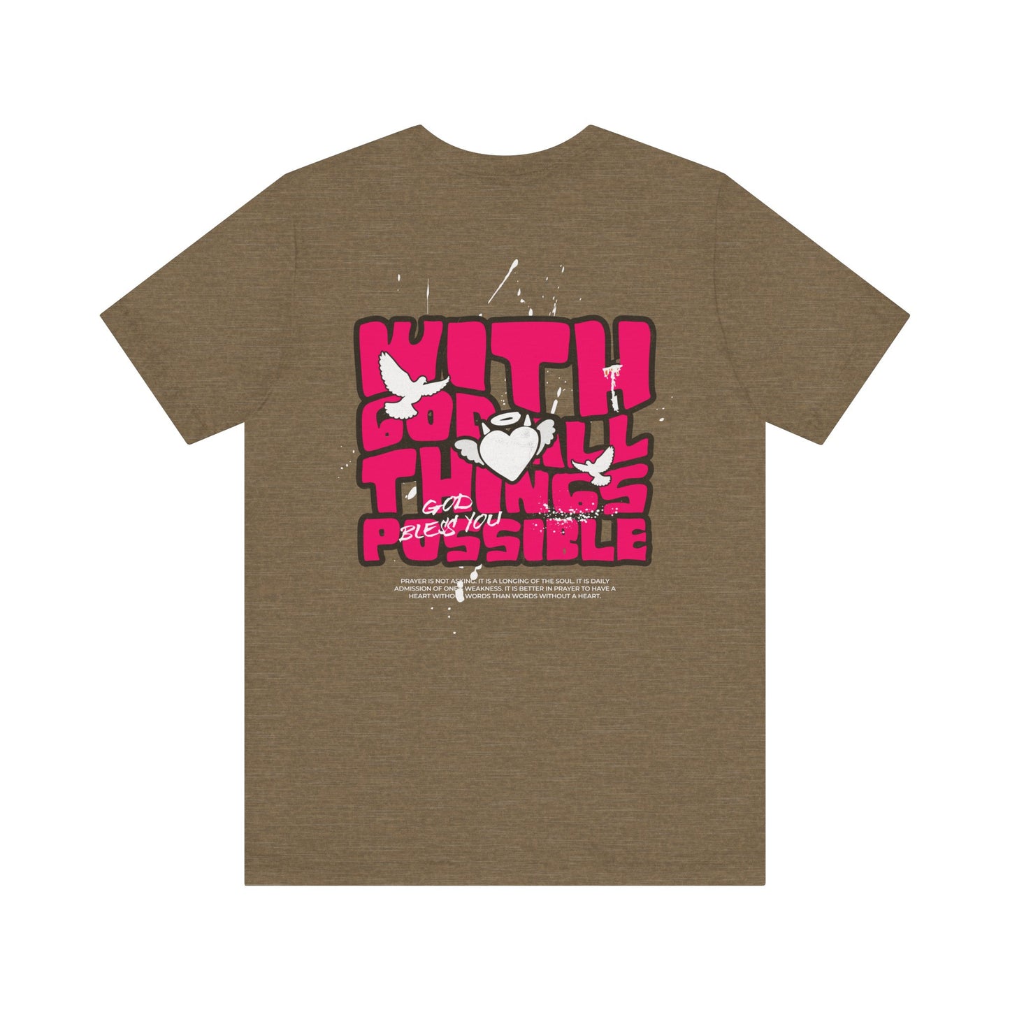 With God Things are possible Unisex Jersey Short Sleeve Tee