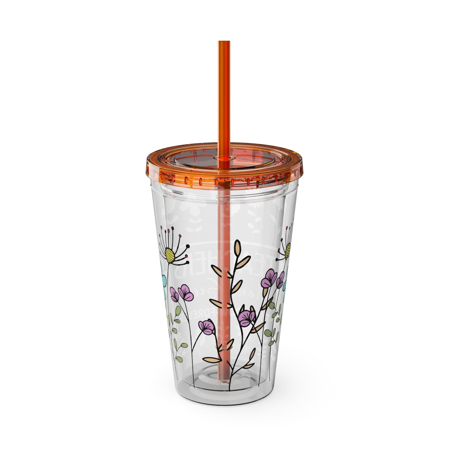Teacher Plants Seeds Sunsplash Tumbler with Straw, 16oz