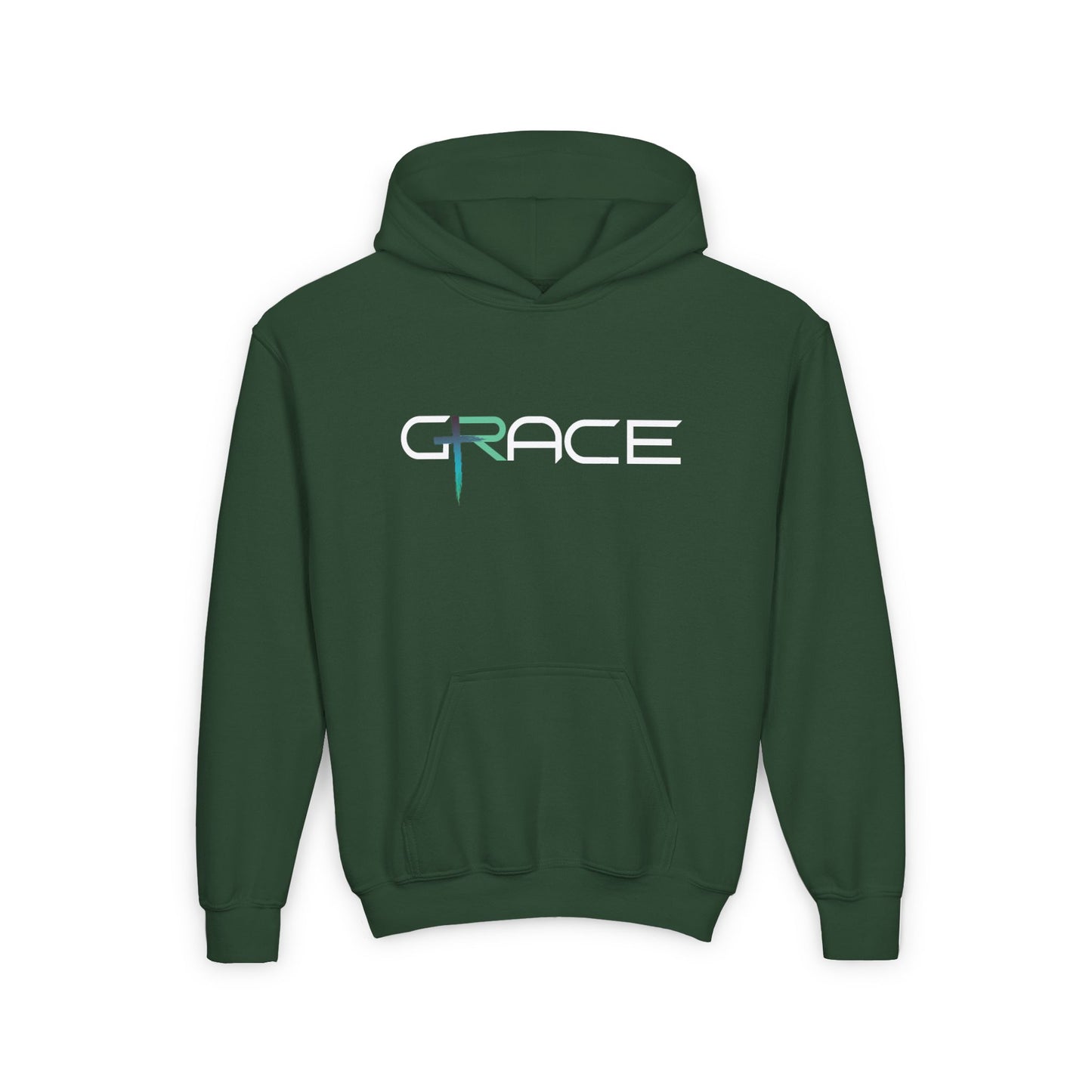 Youth Heavy Blend Hooded Sweatshirt - 'Grace' | Cozy Style, Great for Gifts, Faith Inspired, Everyday Comfort, Teens & Kids