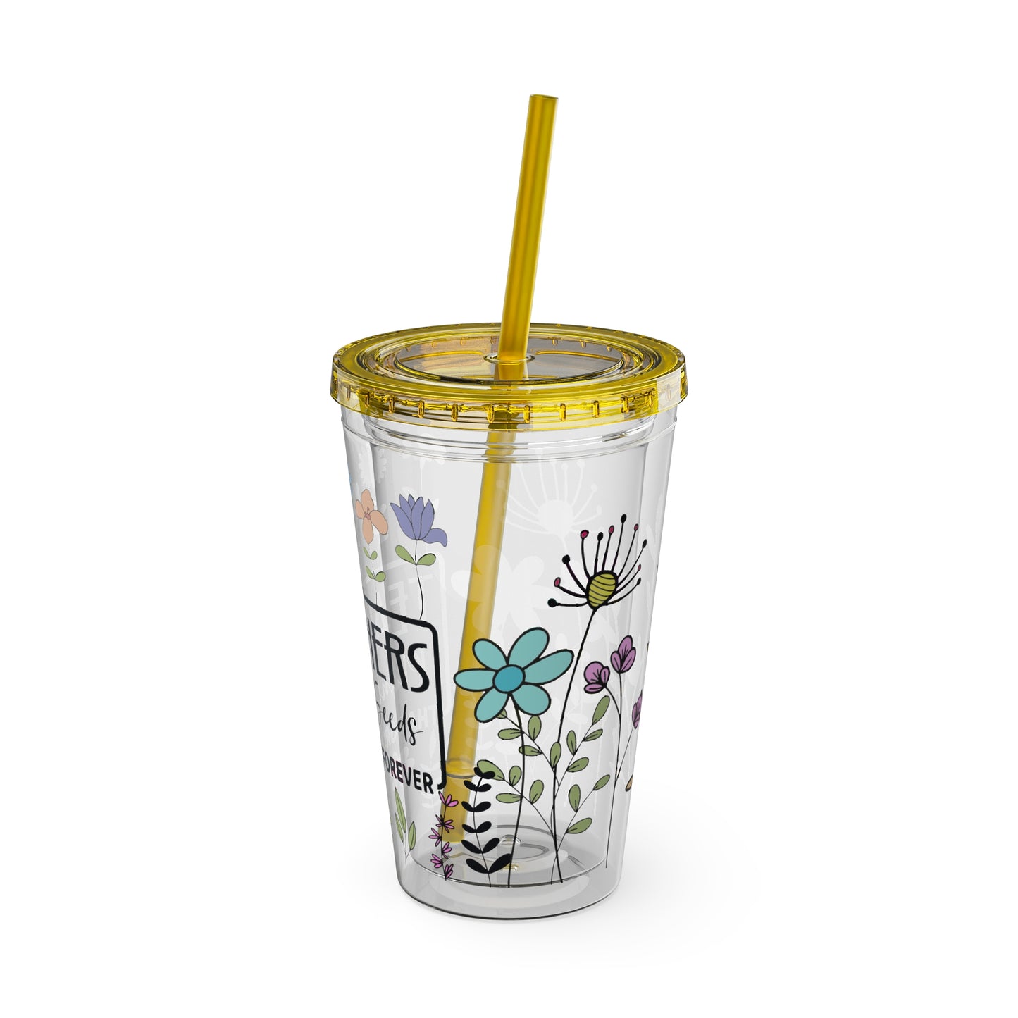 Teacher Plants Seeds Sunsplash Tumbler with Straw, 16oz