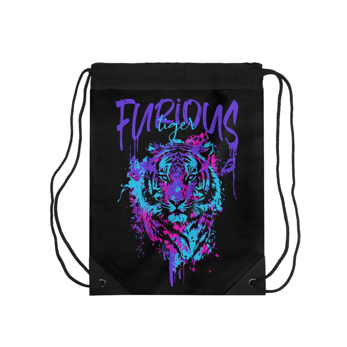 Furious Tiger Drawstring Bag