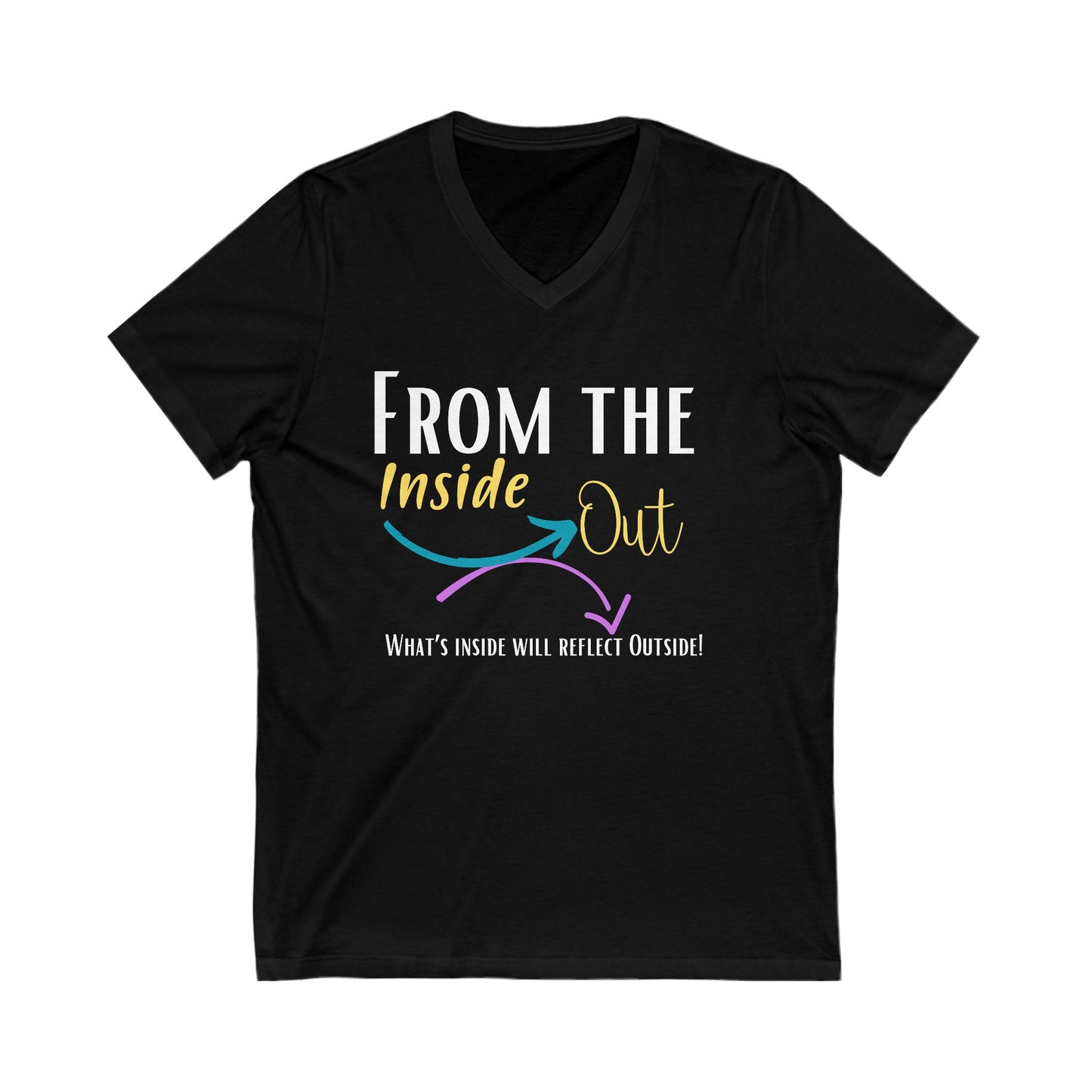 From the inside out Unisex Jersey Short Sleeve V-Neck Tee