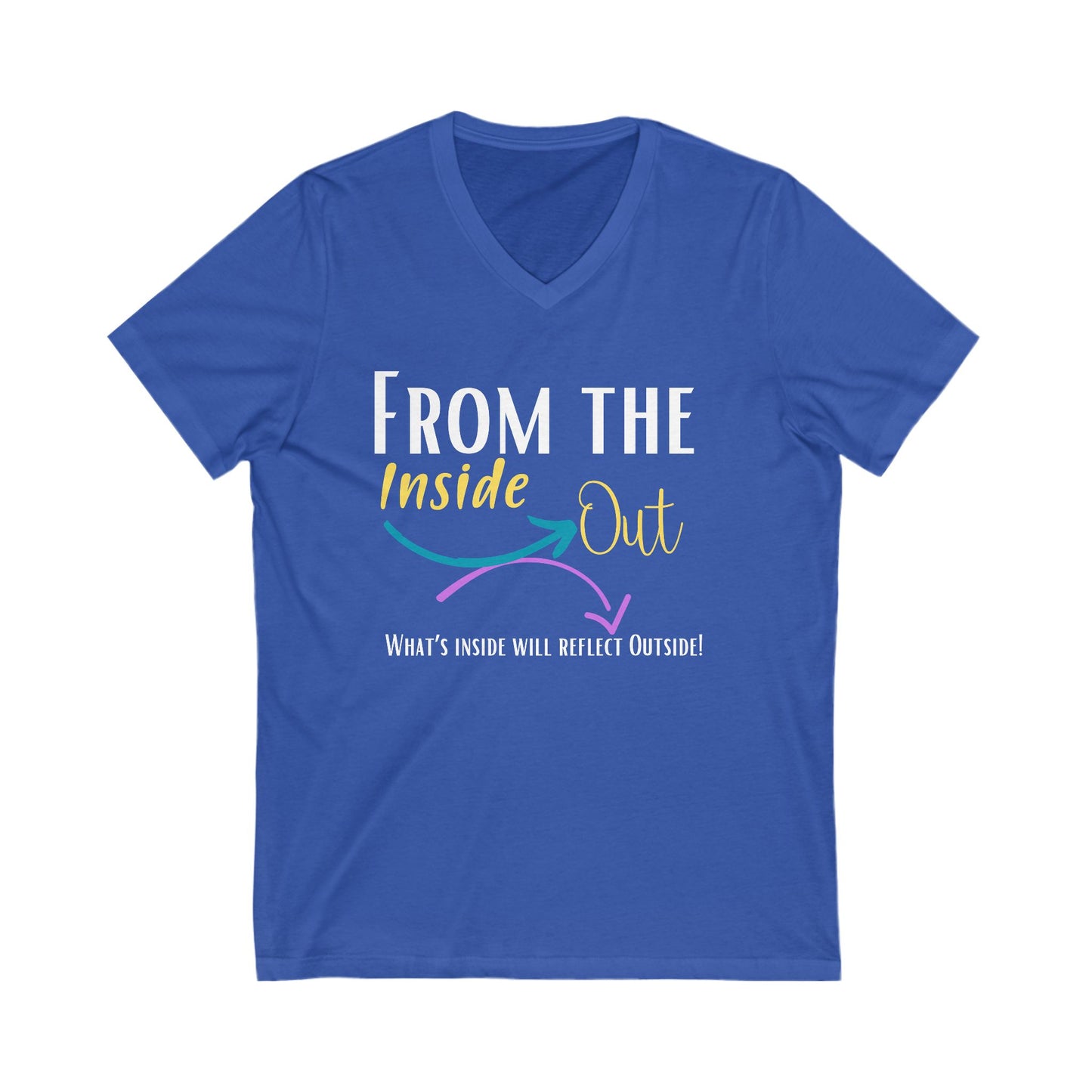 From the inside out Unisex Jersey Short Sleeve V-Neck Tee