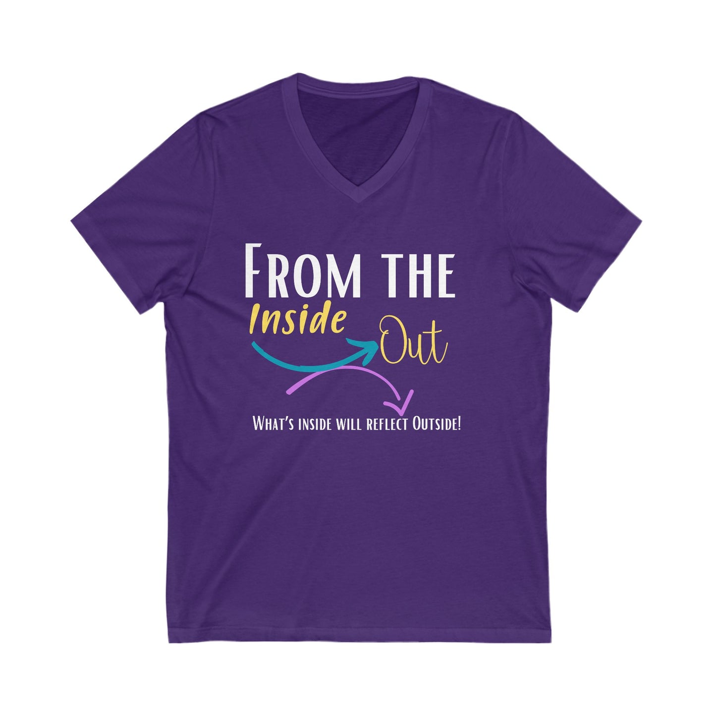 From the inside out Unisex Jersey Short Sleeve V-Neck Tee