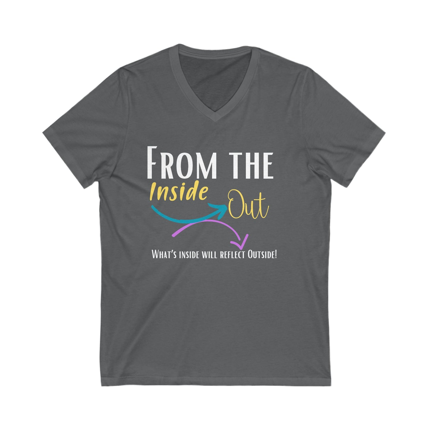 From the inside out Unisex Jersey Short Sleeve V-Neck Tee