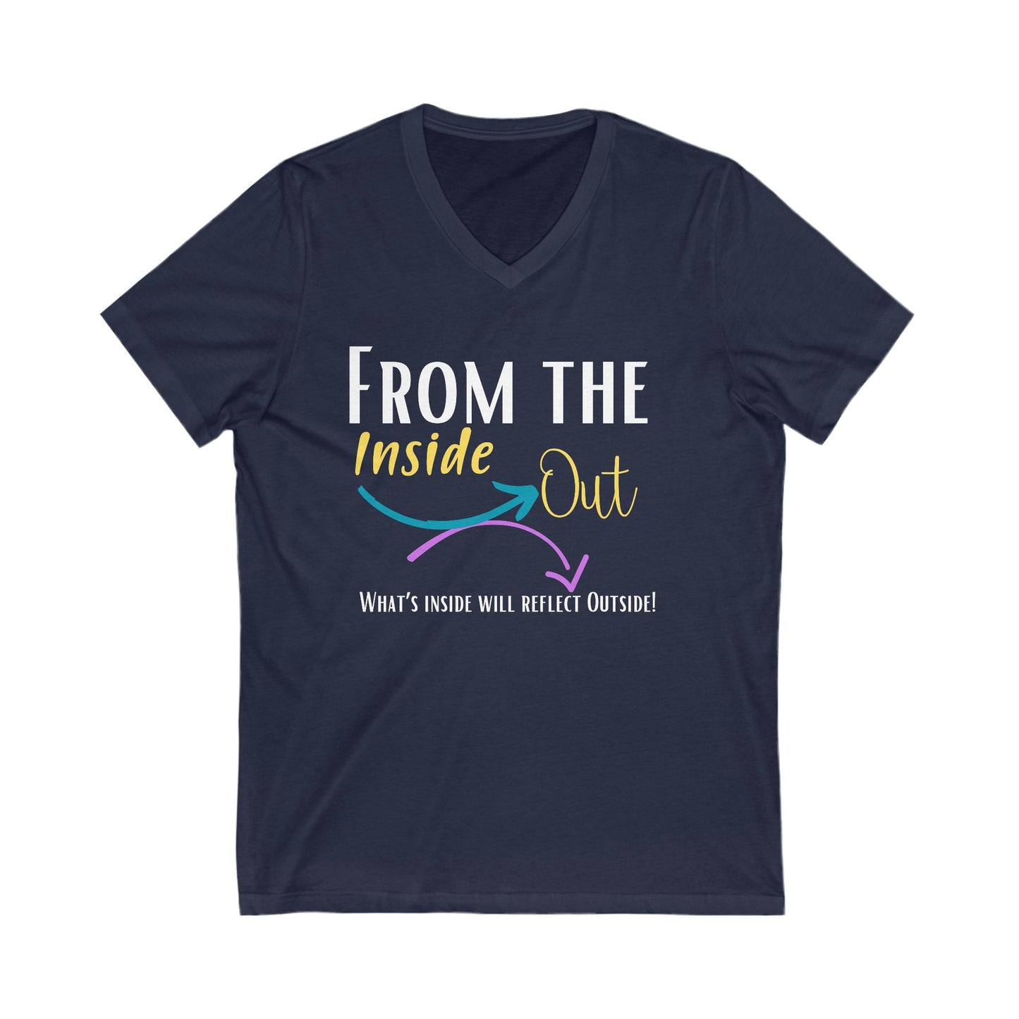 From the inside out Unisex Jersey Short Sleeve V-Neck Tee