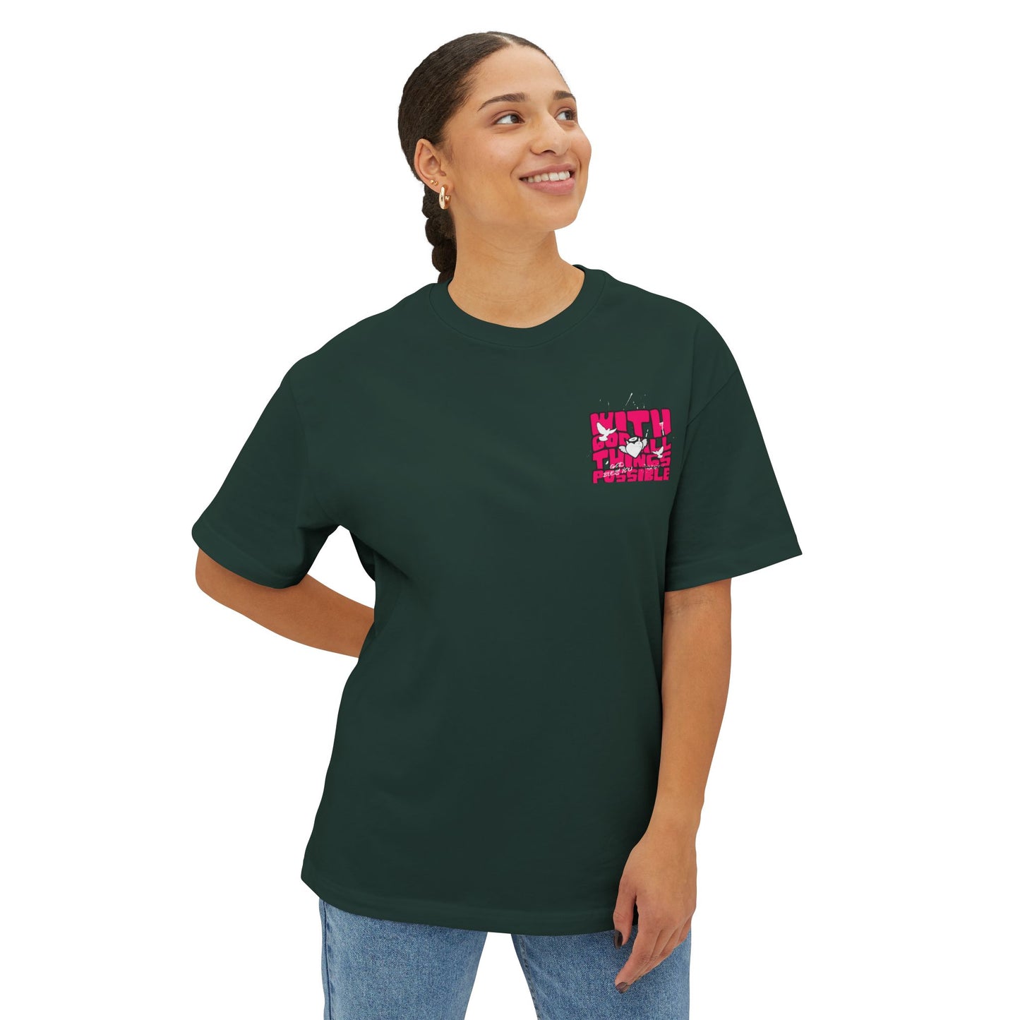 With God! Unisex Oversized Boxy Tee
