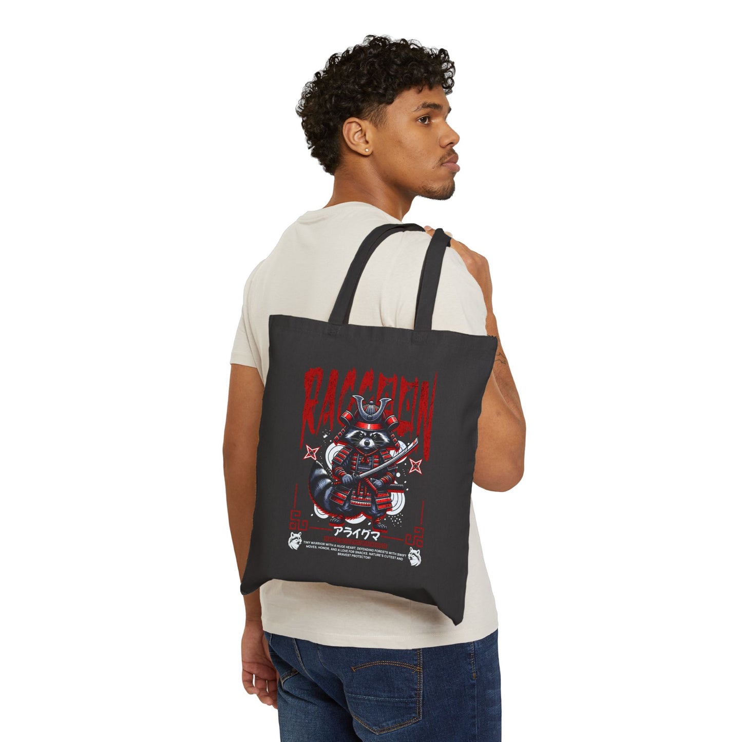 Raccoon Cotton Canvas Tote Bag