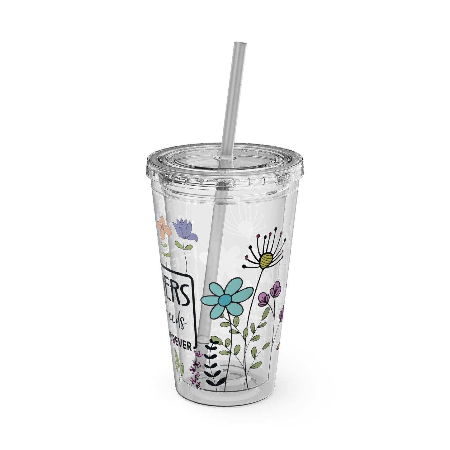 Teacher Plants Seeds Sunsplash Tumbler with Straw, 16oz