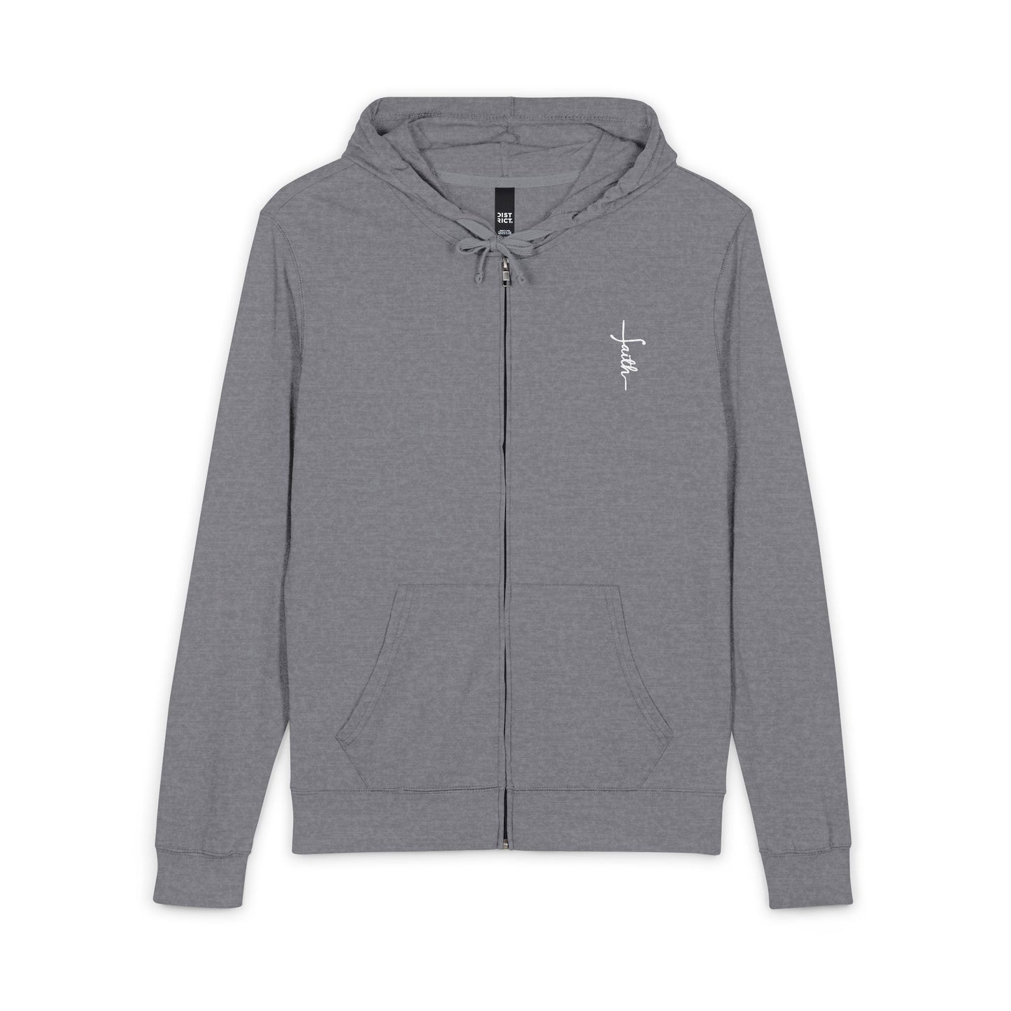 Faith over Fear District® Unisex Jersey Full-Zip Hoodie