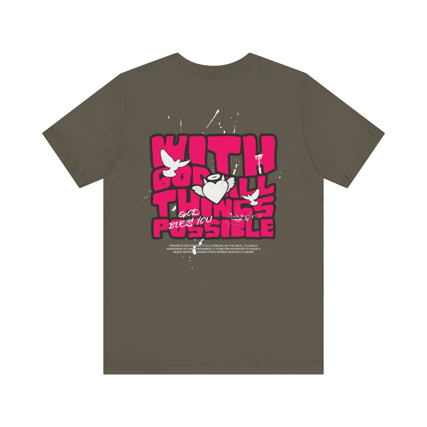 With God Things are possible Unisex Jersey Short Sleeve Tee
